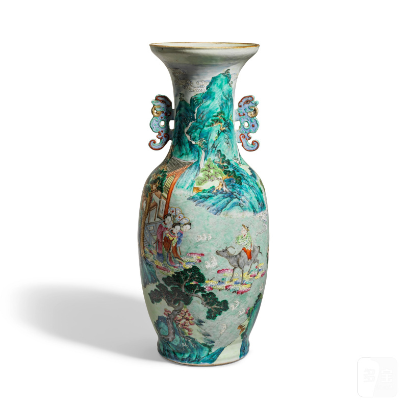 清嘉慶 粉彩繪耕織圖大瓶 | A FAMILLE ROSE 'SILK WEAVING' VASE - 图4